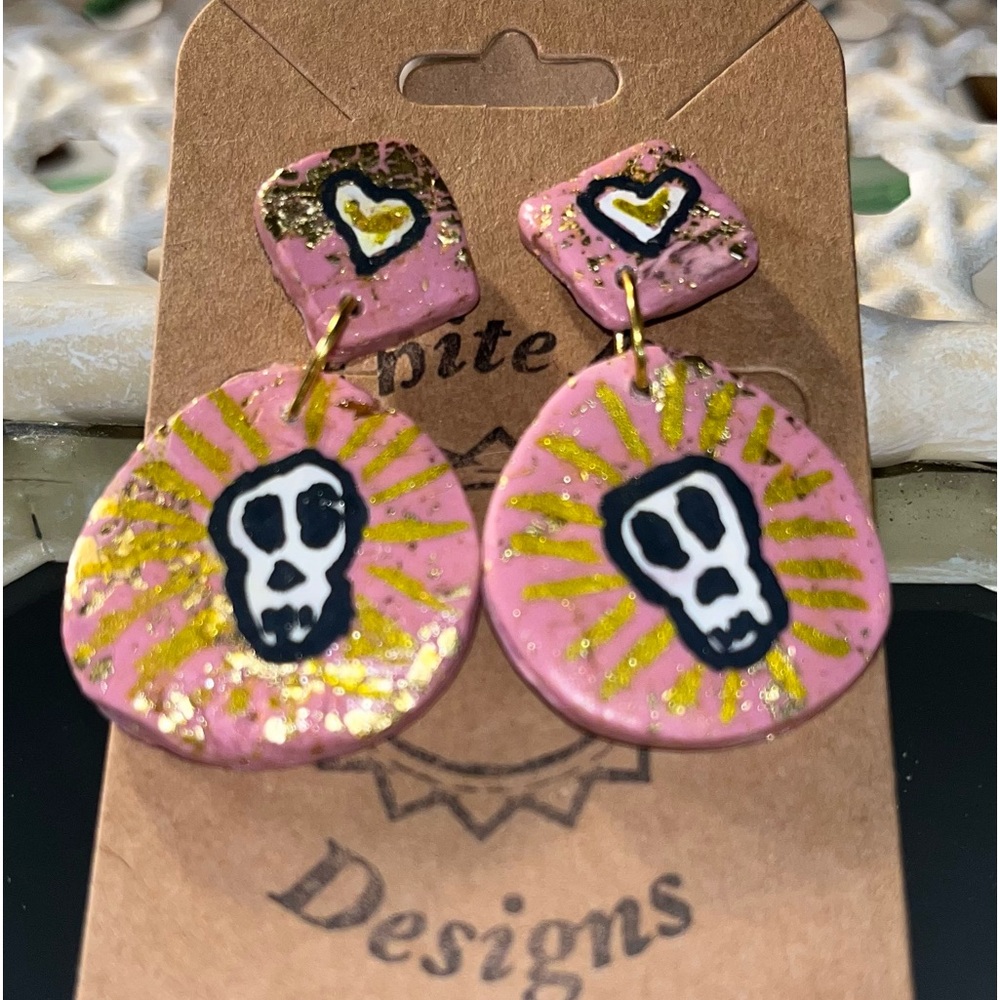Handmade polymer clay earrings